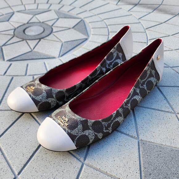 Coach Chelsea Colorblock Signature Logo Leather Ballet Flats 9.5 - Picture 11 of 11